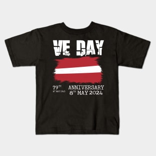 79 Years of Freedom: Celebrating VE Day with Latvia Kids T-Shirt